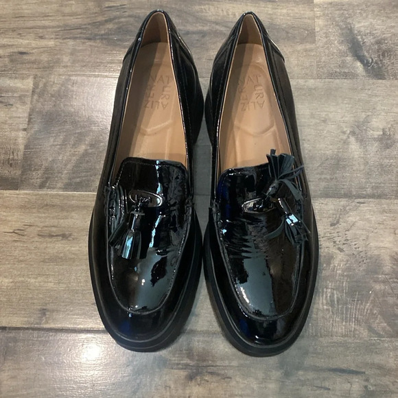 Naturalizer Womens Nieves Black Patent Leather Slip On Loafers Shoes 9.5M - Picture 2 of 6